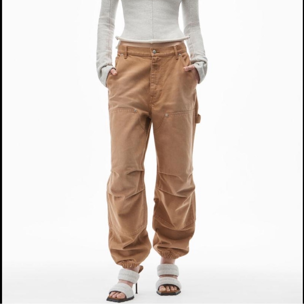 Alexander Wang Double front Carpenter pants in tan color.